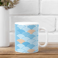 Modern Japanese Seigaiha Waves & Rising Sun