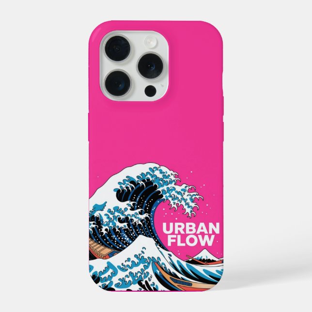 Modern Japanese Wave Art iPhone Case - Pink Aesthe (Back)
