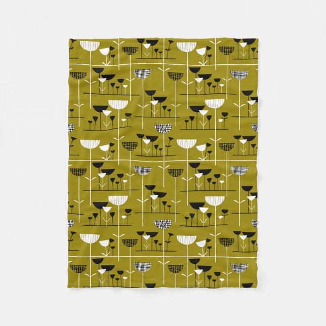 Modern Jazz - Gold Brown 988501 Fleece Blanket (Front)