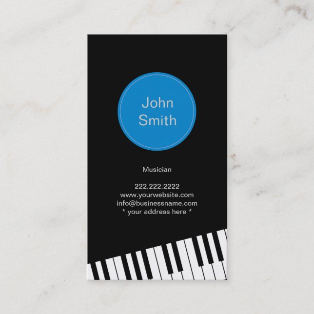 Modern Jazz Pianist/Musician Business Card (Front)