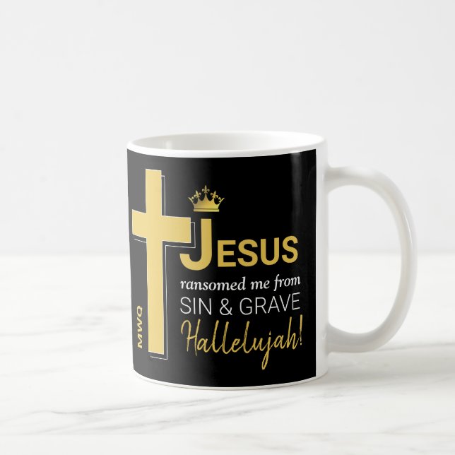 Modern JESUS RANSOMED ME Christian Easter Coffee Mug (Right)