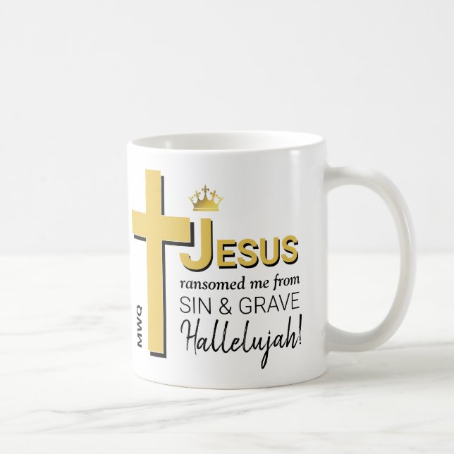 Modern JESUS RANSOMED ME Christian Easter Coffee Mug (Right)