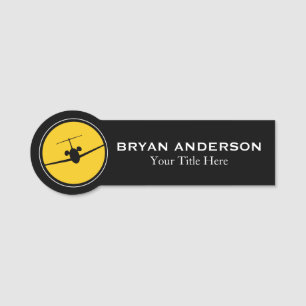 Modern Jet Aeroplane - Aviation Name Tag