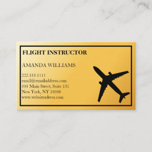 Modern Jet Aeroplane Flight Instructor  Business Card