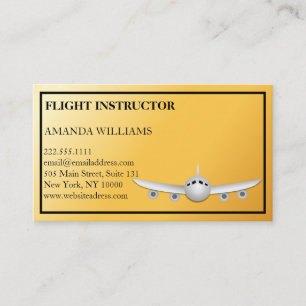Modern Jet Aeroplane Flight Instructor  Business Card