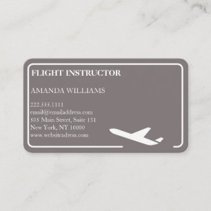 Modern Jet Aeroplane Flight Instructor  Business Card