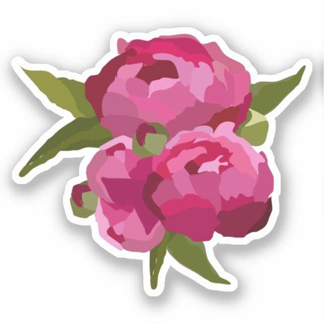 Modern Jewel Peony Sticker (Front)