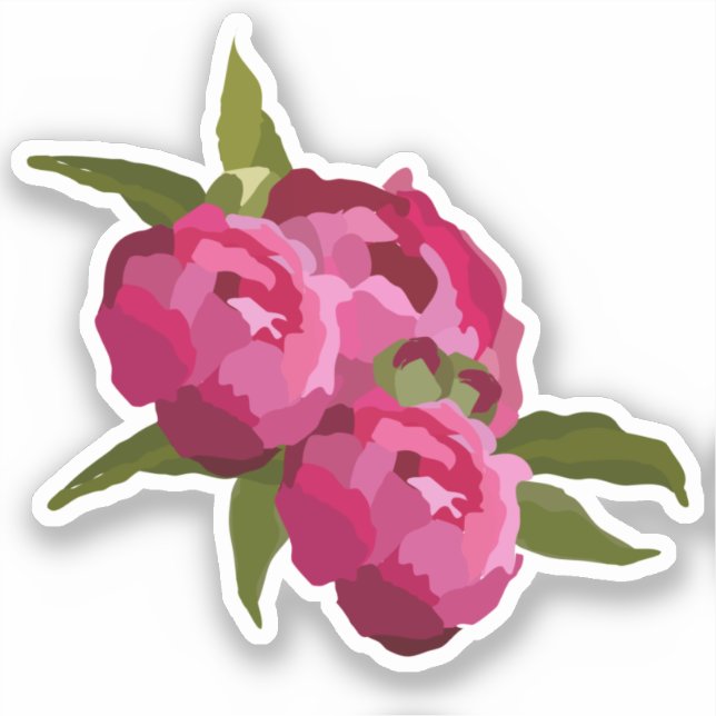 Modern Jewel Peony Sticker (Front)