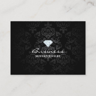Modern Jewellery Classic Black Damask Business Card