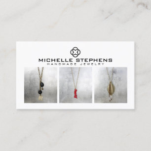 Modern Jewellery Designer Logo and Photography Whi Business Card