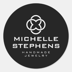 Modern Jewellery Designer Logo Black Stickers