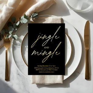 Modern Jingle and Mingle Gold Foil Christmas Party