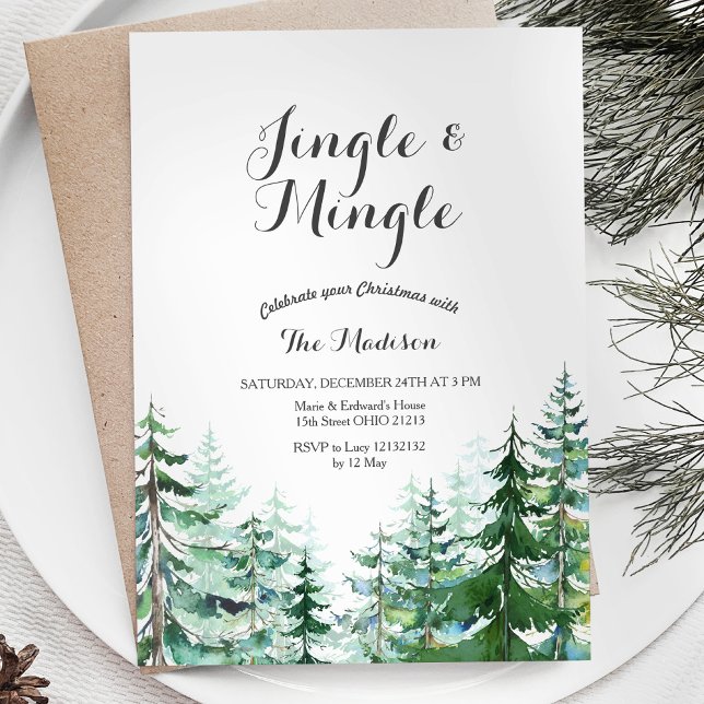 Modern Jingle & Mingle Christmas Party Invitation (Creator Uploaded)