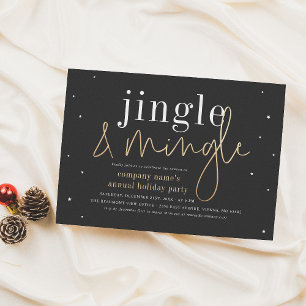 Modern Jingle & Mingle Corporate Holiday Party Card