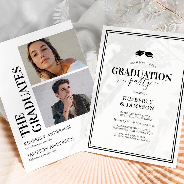 Modern Joint Graduation Party Invitations (Creator Uploaded)