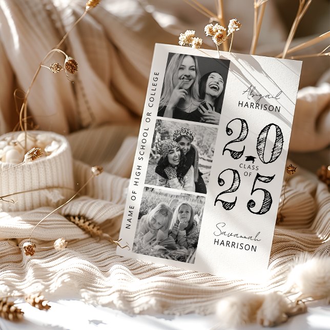 Modern Joint Graduation Photo Holiday Card (Creator Uploaded)