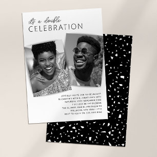 Modern Joint Photo Double Birthday Party Invitation