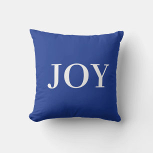Modern Joy Calligraphy on Blue Cushion
