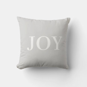 Modern Joy Calligraphy on Silver Cushion