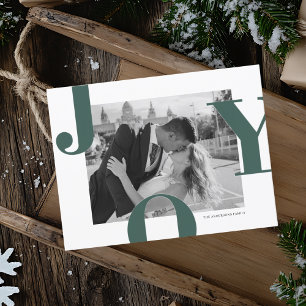 Modern JOY Christmas Photo   Minimalist Postcard