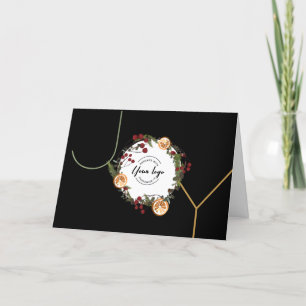 Modern Joy corporate logo holiday card Foliage