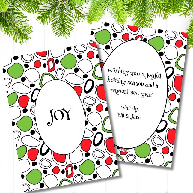 Modern JOY Holiday Flat Card – Custom Message (Modern Joy Holiday Flat Card)