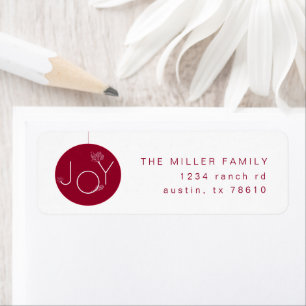 Modern Joy Ornament Holiday Return Address Label