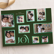 Modern Joy Photo Collage Dark Green