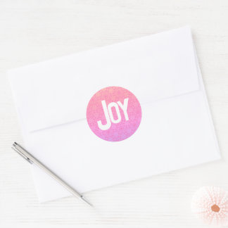 Modern Joy Pink Christmas Envelope Seal Sticker