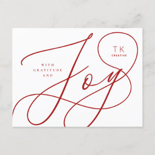 Modern Joy script corporate/business design Postcard