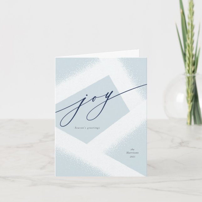 Modern Joy Snowy Non-Photo Holiday Card (Front)