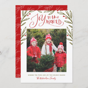 Modern Joy to the World Christmas Photo Holiday Card
