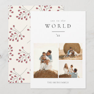 Modern Joy to the World Christmas Photo Holiday Card