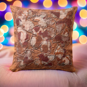 Modern joyful burnt orange butterflies embroidery  cushion