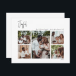 Modern Joyful Christmas Script Five-Photo Holiday Card<br><div class="desc">This modern joyful Christmas script five-photo holiday card is perfect for your minimalist shabby chic boho black and white holiday greeting. The minimal whimsical handwritten calligraphy is delicate and rustic while staying classy and elegant. The design reflects a simple all-white winter day and evokes memories of a more simplistic life....</div>