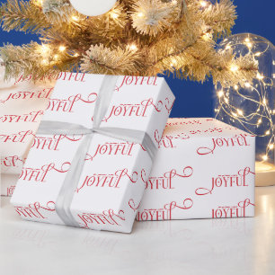 Modern Joyful Family Christmas Wrapping Paper