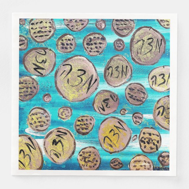 Modern Joyful Matzah Napkin (Front)