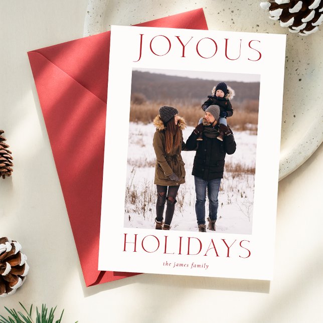 Modern Joyous Holidays Family Photo Christmas Card (Creator Uploaded)