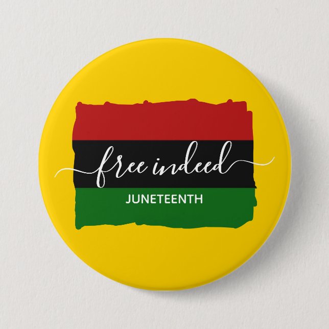 Modern JUNETEENTH Free Indeed 7.5 Cm Round Badge (Front)