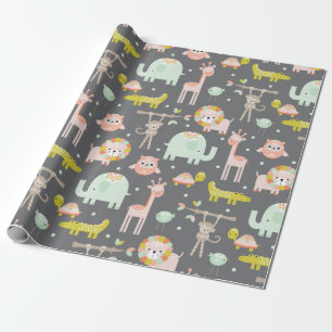 Modern Jungle Animal Wrapping Paper