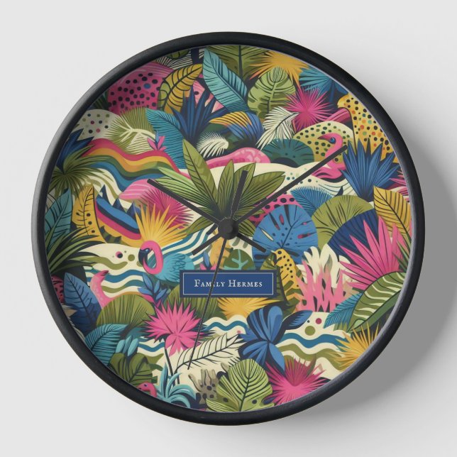 Modern jungle art clock (Front)