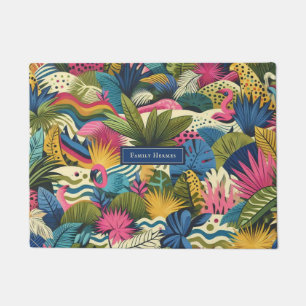 Modern jungle art doormat