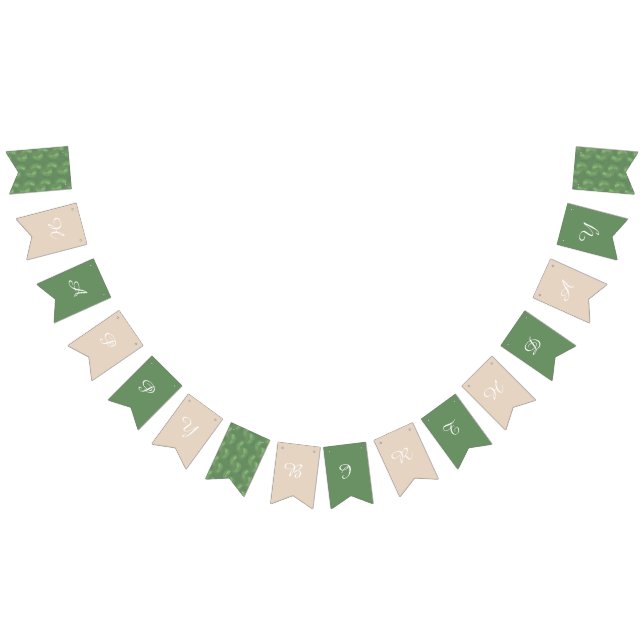 Modern Jungle Earthy Tones Happy Birthday    Bunting (All)