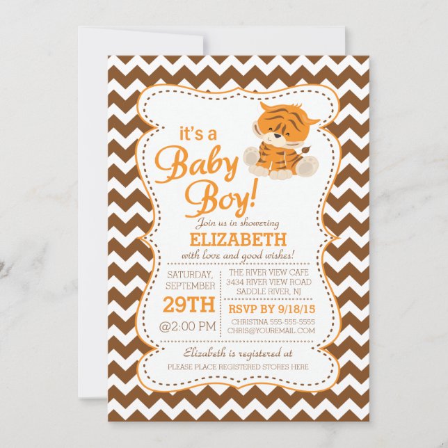 Modern Jungle Safari Baby Shower Invitation (Front)