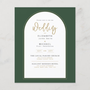 Modern Juniper Green Wedding Invitation
