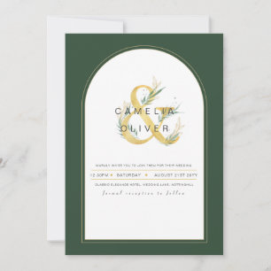 Modern Juniper Green Wedding Invitation