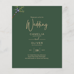 Modern Juniper Green Wedding Invitation Flyer