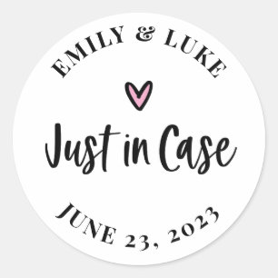 Modern Just in Case Wedding Recovery Kit  Classic Round Sticker