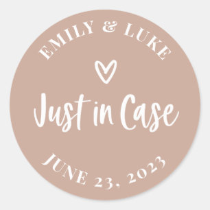Modern Just in Case Wedding Recovery Kit Classic Round Sticker