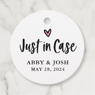 Modern Just in Case Wedding Recovery Kit  Favour Tags